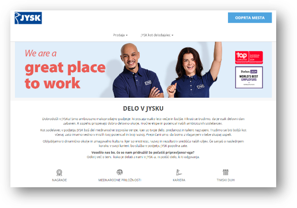 JYSK Employer of the Year Package - Job Site banner example