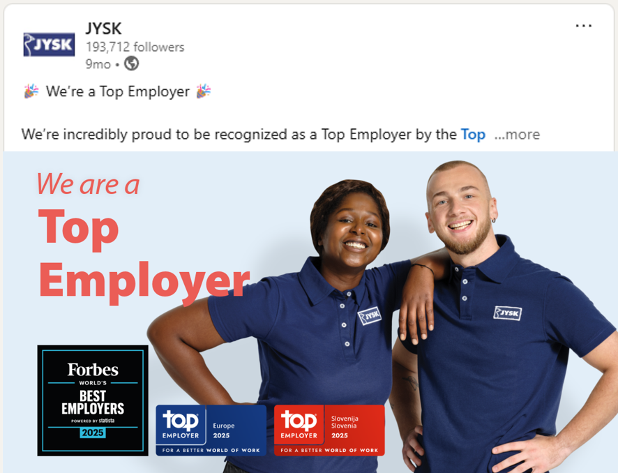JYSK Employer of the Year Package_Example_LinkedIn_Post 2