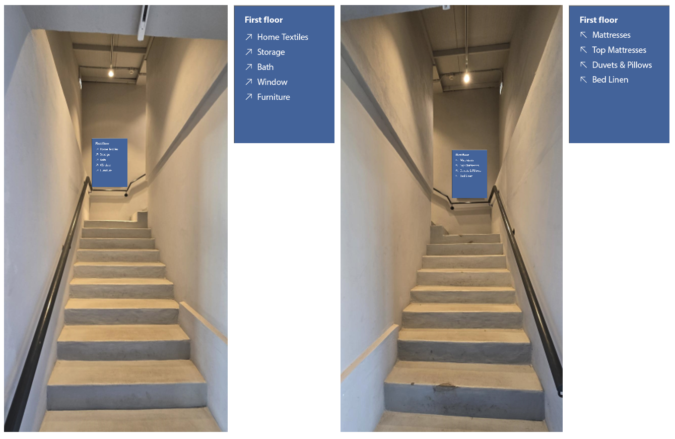 Staircases inside navigation